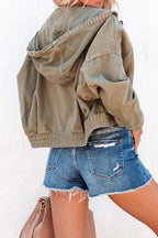 Loose Fit Hooded Denim Jacket Lavish Daily
