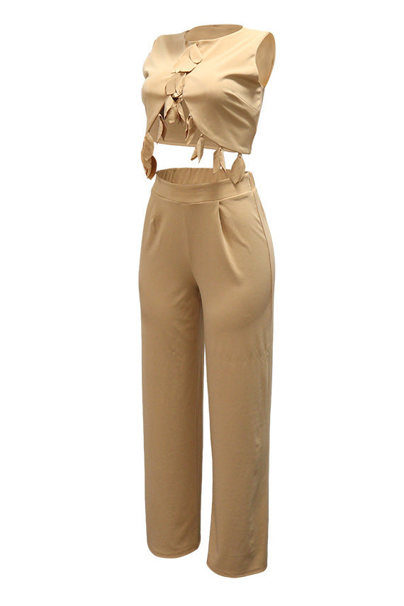 Sleeveless Top and Slim Pants Set Lavish Daily