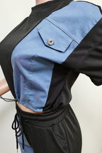Patchwork Detail Top And Trousers Set Lavish Daily