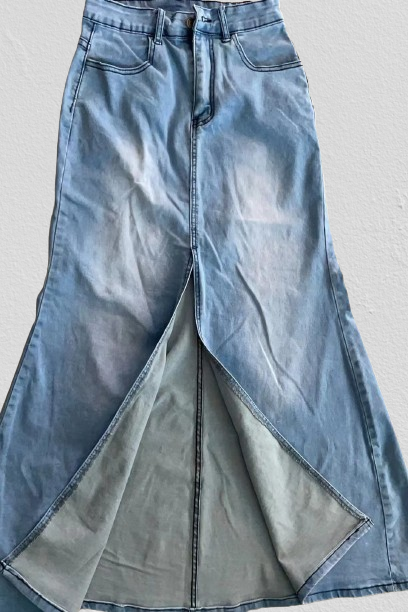 Denim Maxi Skirts Lavish Daily