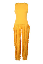 Fringe Pants Sleeveless Casual Two Piece Set Lavish Daily