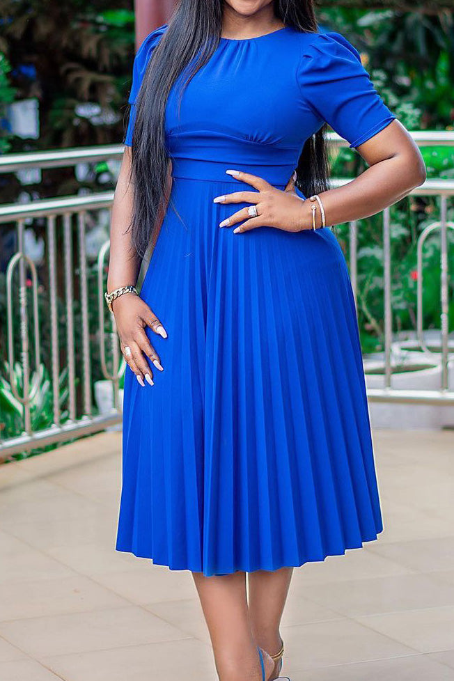 High Waist Pleated Dress Lavish Daily
