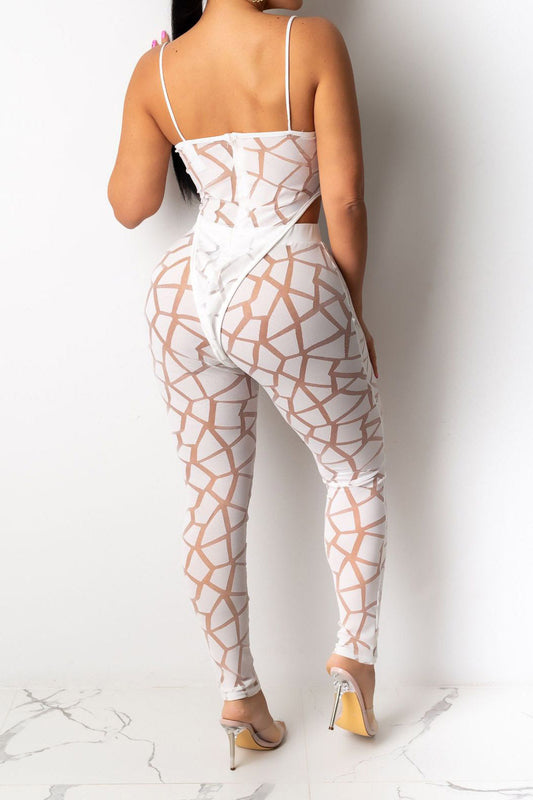 Geometric Sheer Mesh Bodysuit Set Lavish Daily