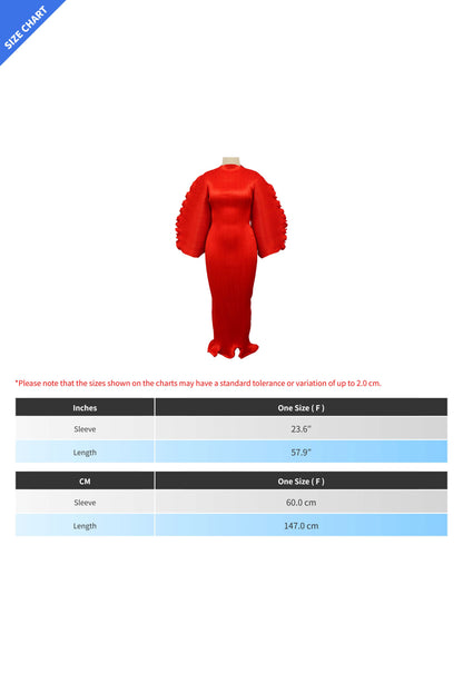 Elegant Pleated Maxi Dress with Lantern Sleeves Lavish Daily