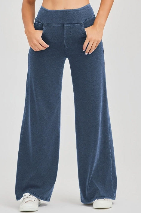 High-Stretch Wide Leg Yoga Jeans Lavish Daily