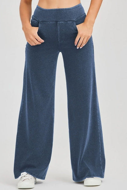High-Stretch Wide Leg Yoga Jeans Lavish Daily