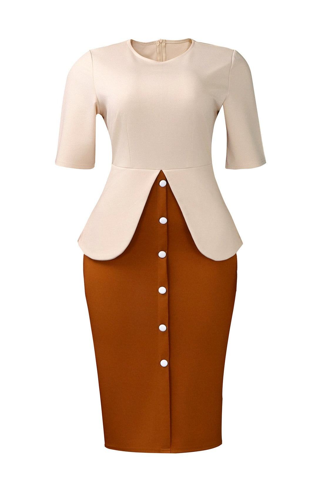Elegant Tie-Neck Puffy Sleeve A-Line Midi Dress Lavish Daily