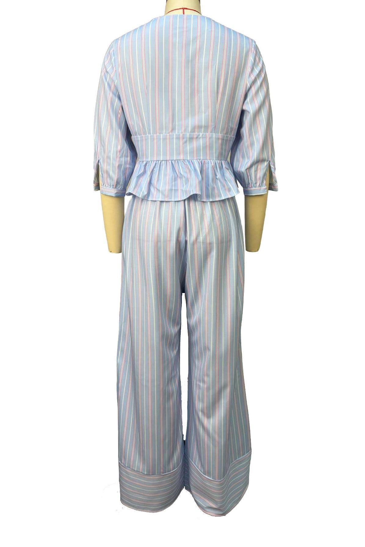 Striped Tie-Front Pant Set Lavish Daily