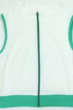 Colorblock Sleeveless Zip Top and Skirt Outfit Lavish Daily