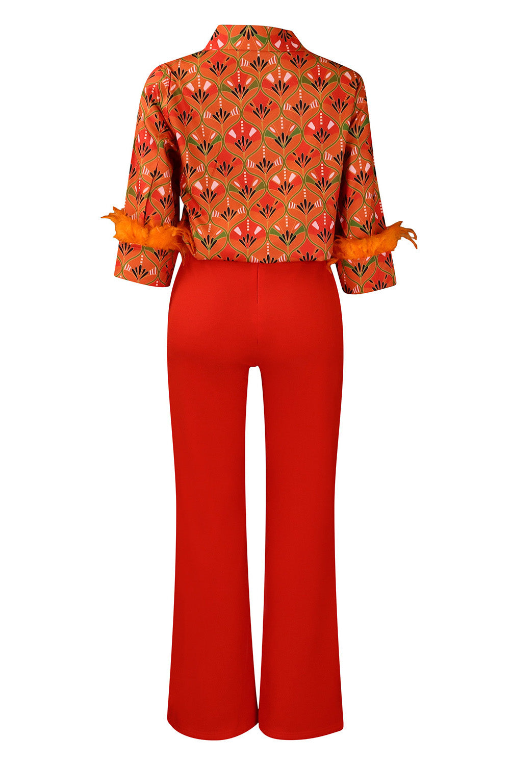 Printed Shirt & Wide Leg Pants Set Lavish Daily