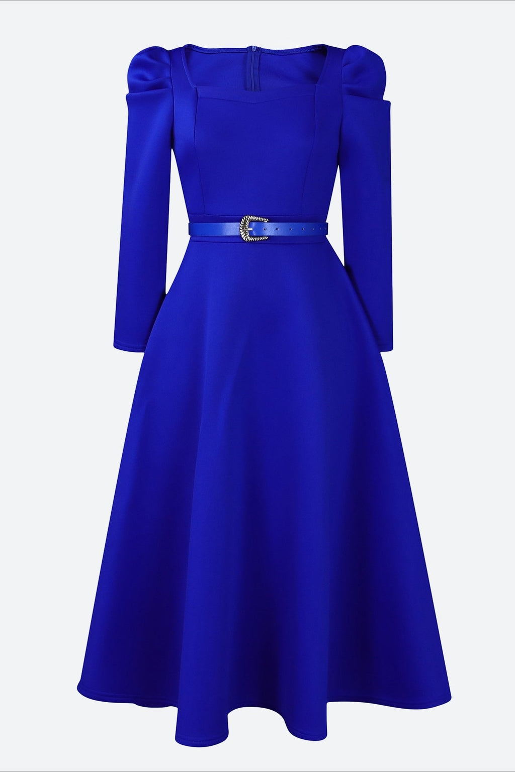 Puff Sleeve Elegant Pleated A-Line Dress Lavish Daily