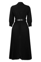 Solid Color Cinched Waist Pleated Long Dress Lavish Daily