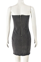 Strapless Mini Denim Dress Lavish Daily