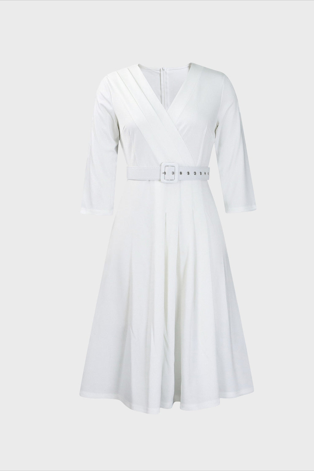 V-Neck Wrinkled Midi Dress Lavish Daily