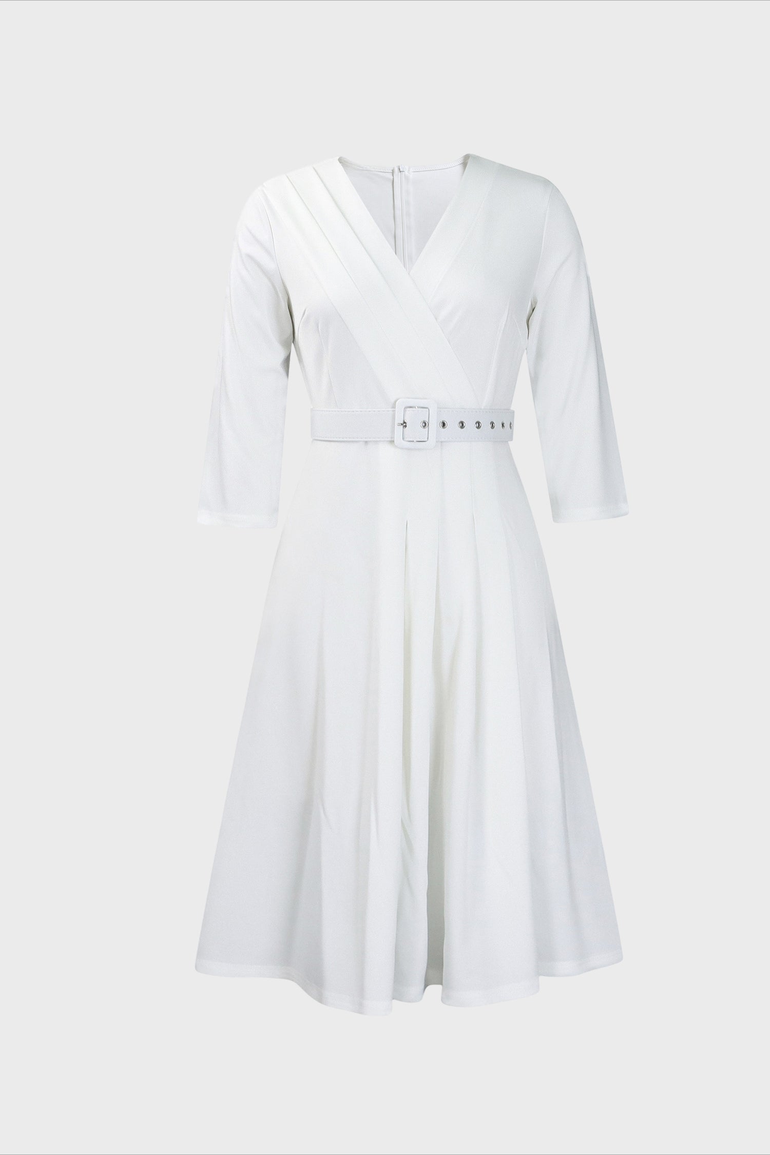 V-Neck Wrinkled Midi Dress Lavish Daily