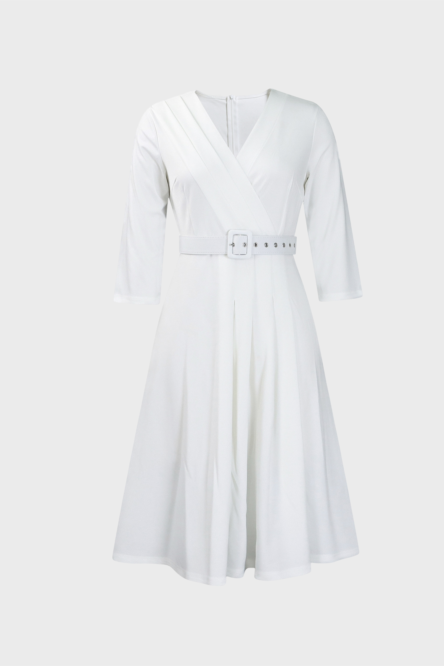 V-Neck Wrinkled Midi Dress Lavish Daily