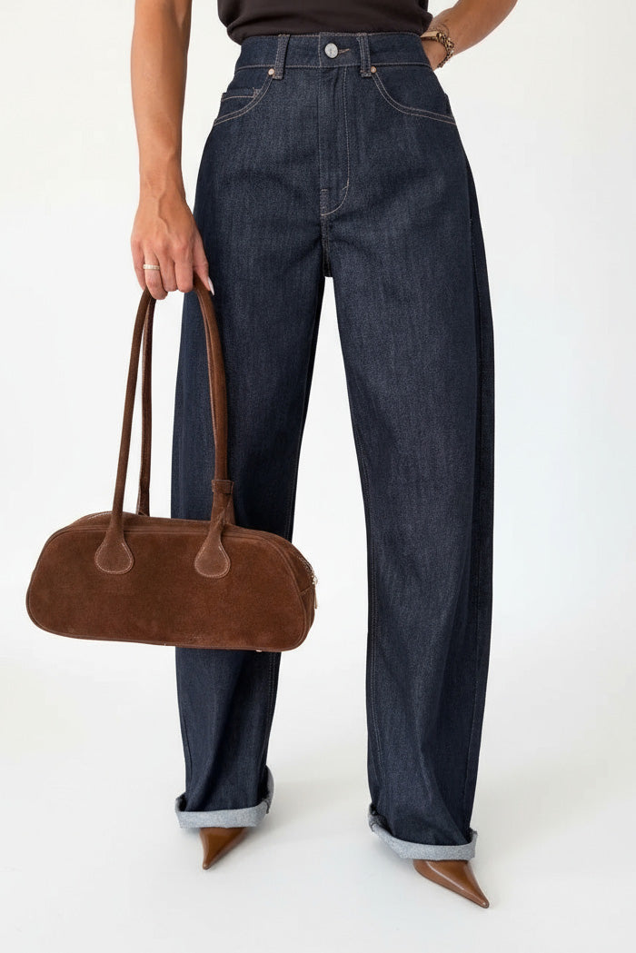 High-Waisted Wide-Leg Washed Jeans Lavish Daily