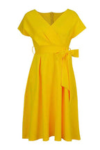 Solid Color Belted Bow Tie Waist Dress Lavish Daily