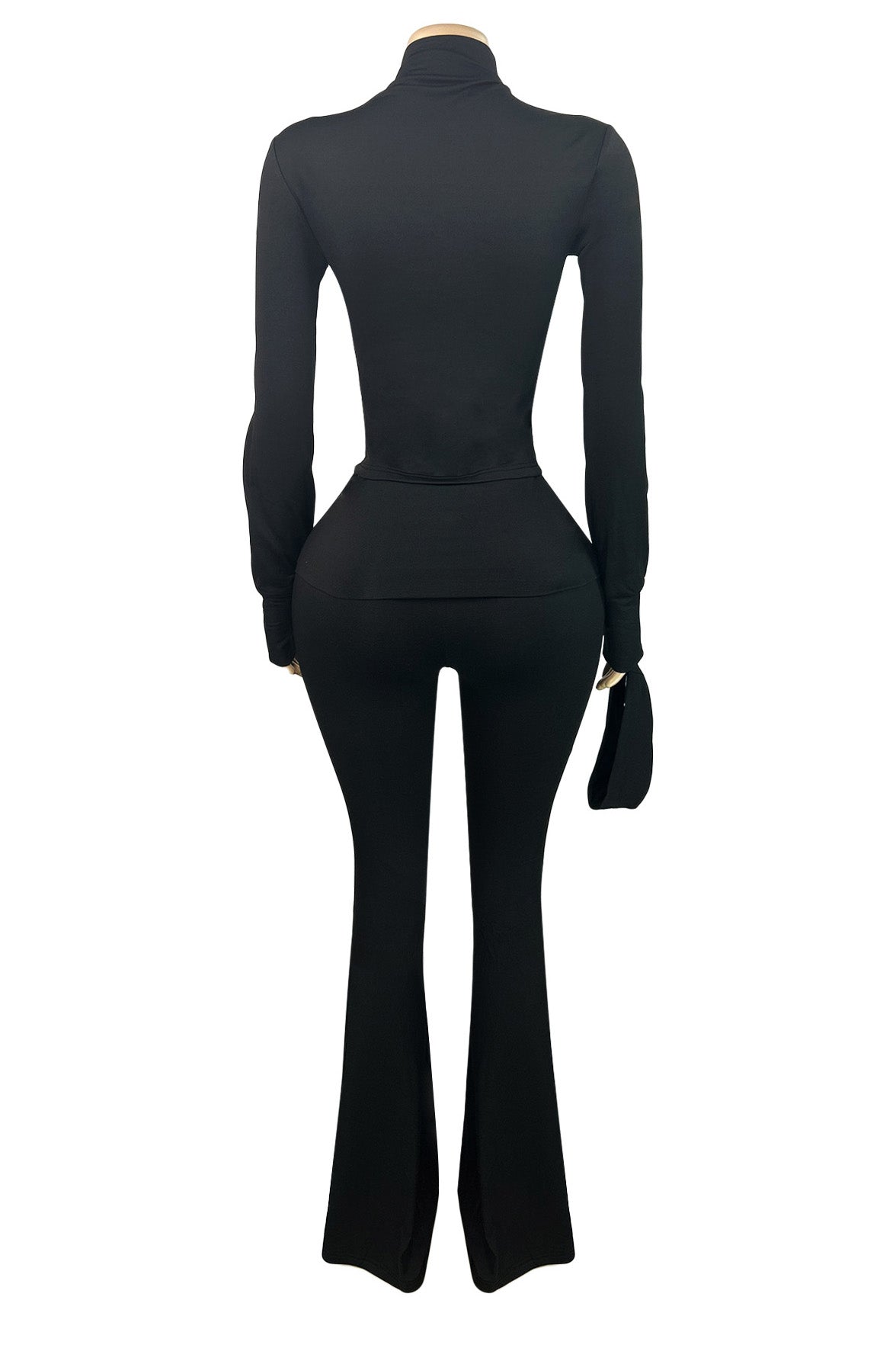 Sherpa Lined Foldover Waist Flare Pants Set Lavish Daily