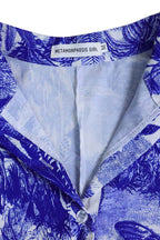 Printed Short-Sleeve Flowy Plus-Size Dress Lavish Daily