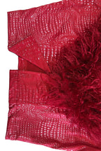 Fur Collar & Cuff Metallic Top and Shorts Set Lavish Daily