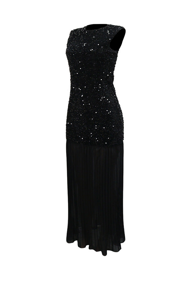 Sparkling Velvet & Chiffon Maxi Dress Lavish Daily
