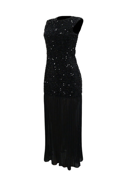 Sparkling Velvet & Chiffon Maxi Dress Lavish Daily