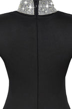 Long Sleeve Rhinestone Turtleneck Maxi Dress Lavish Daily