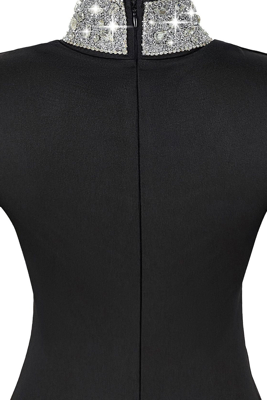 Long Sleeve Rhinestone Turtleneck Maxi Dress Lavish Daily