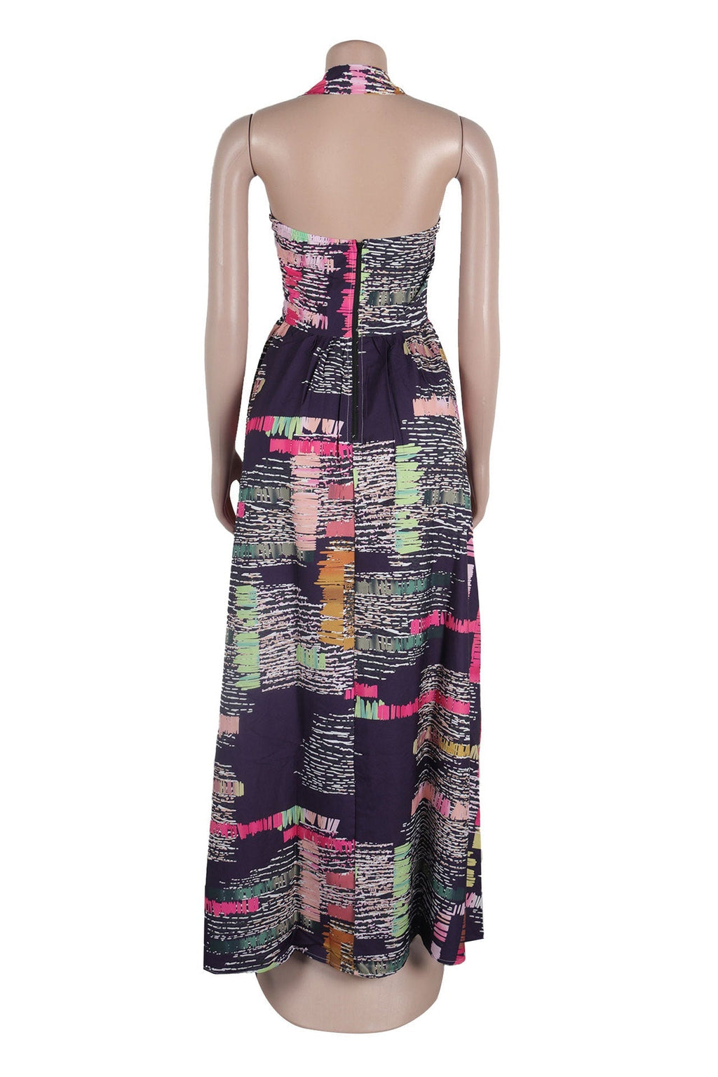 Printed Halter Neck Loose Dress Lavish Daily