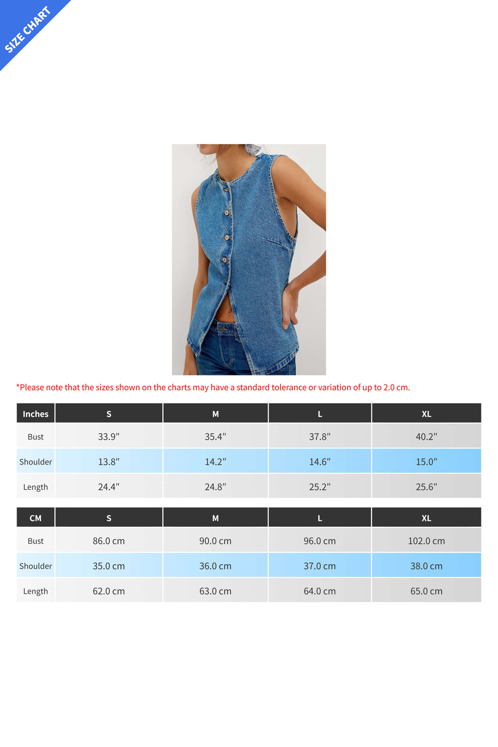 Slim Fit Buttoned Sleeveless Denim Vest Lavish Daily