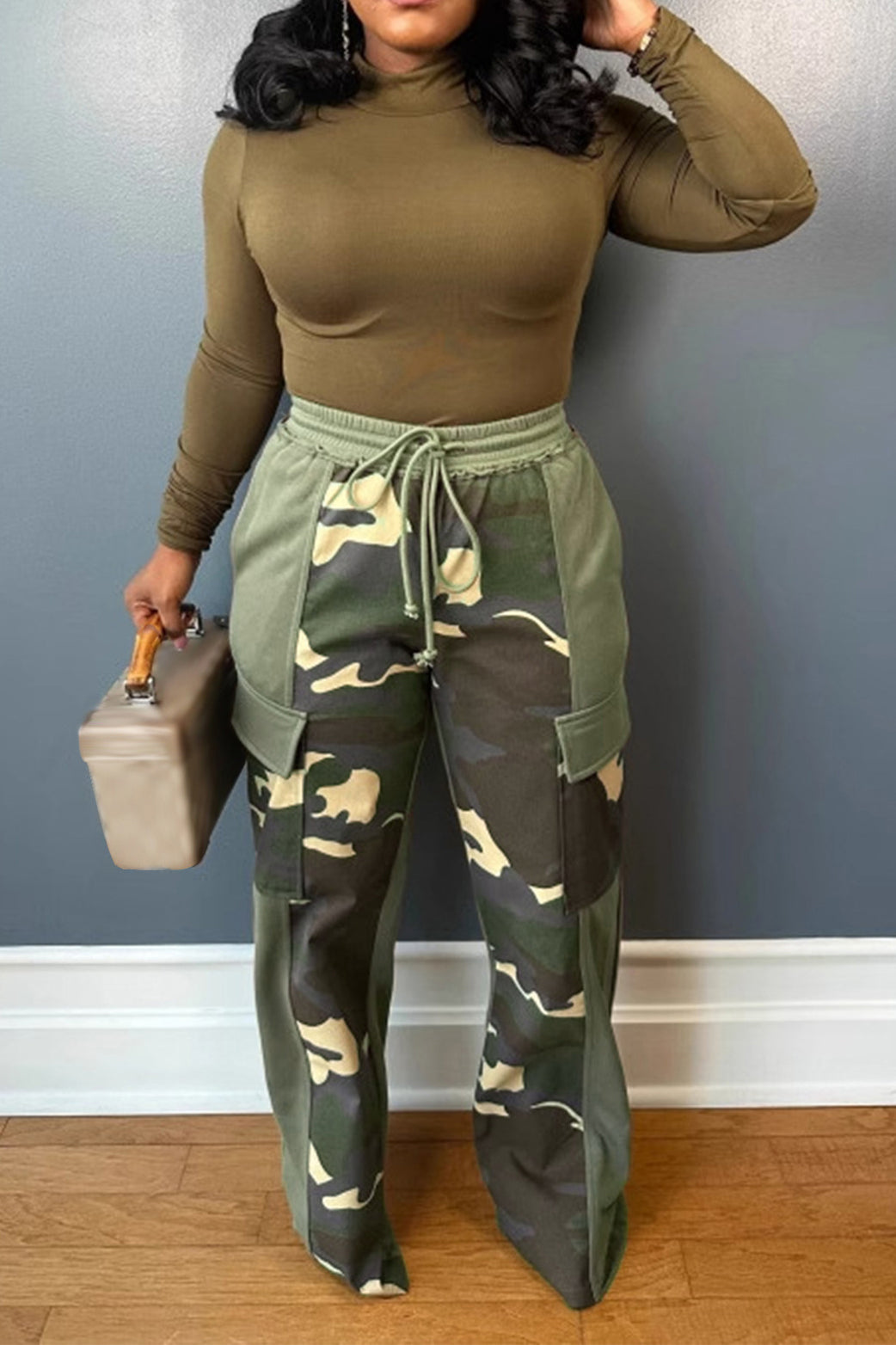 Drawstring Wide-Leg Printed Pants Lavish Daily