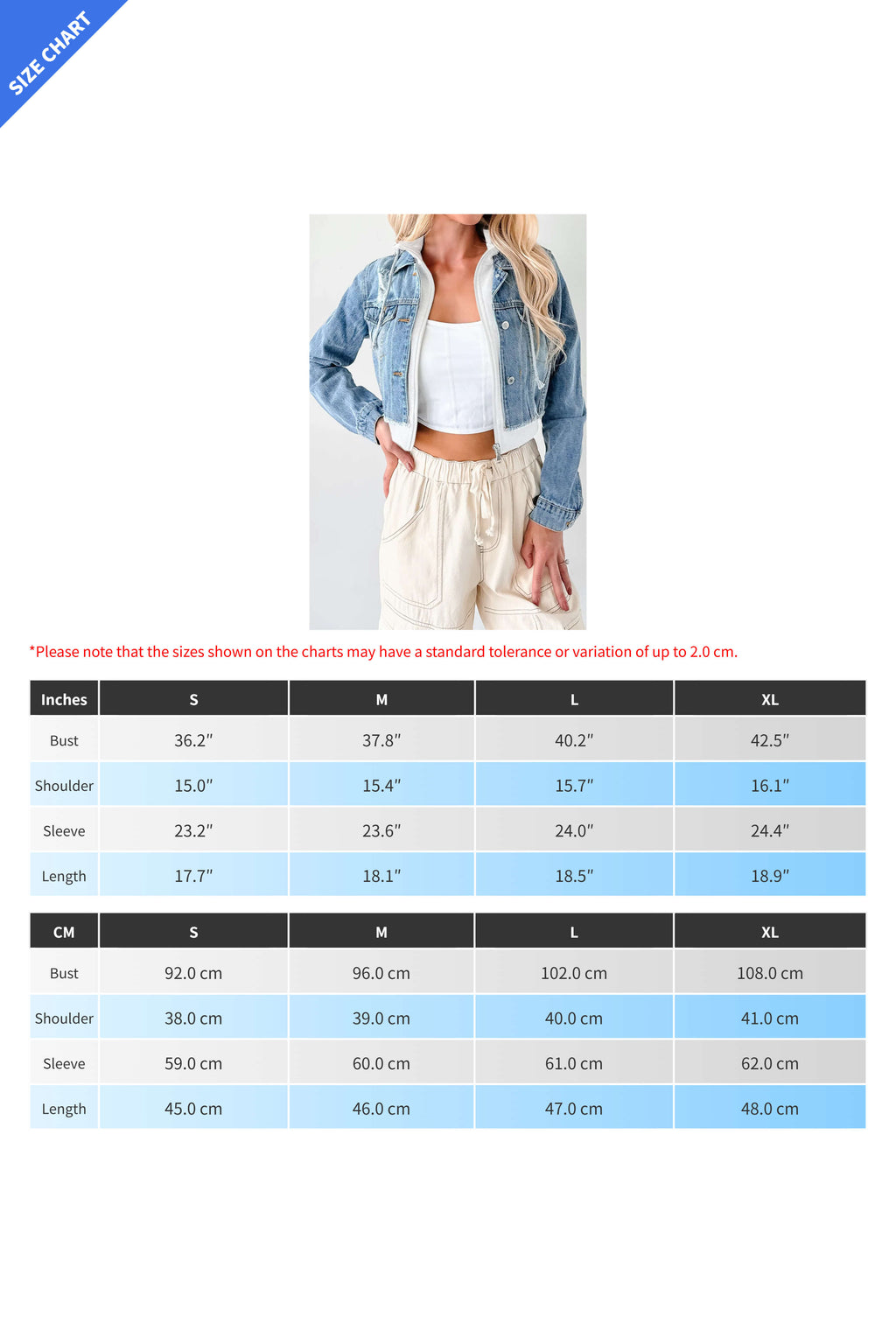 Cropped Layered Denim Jacket Lavish Daily