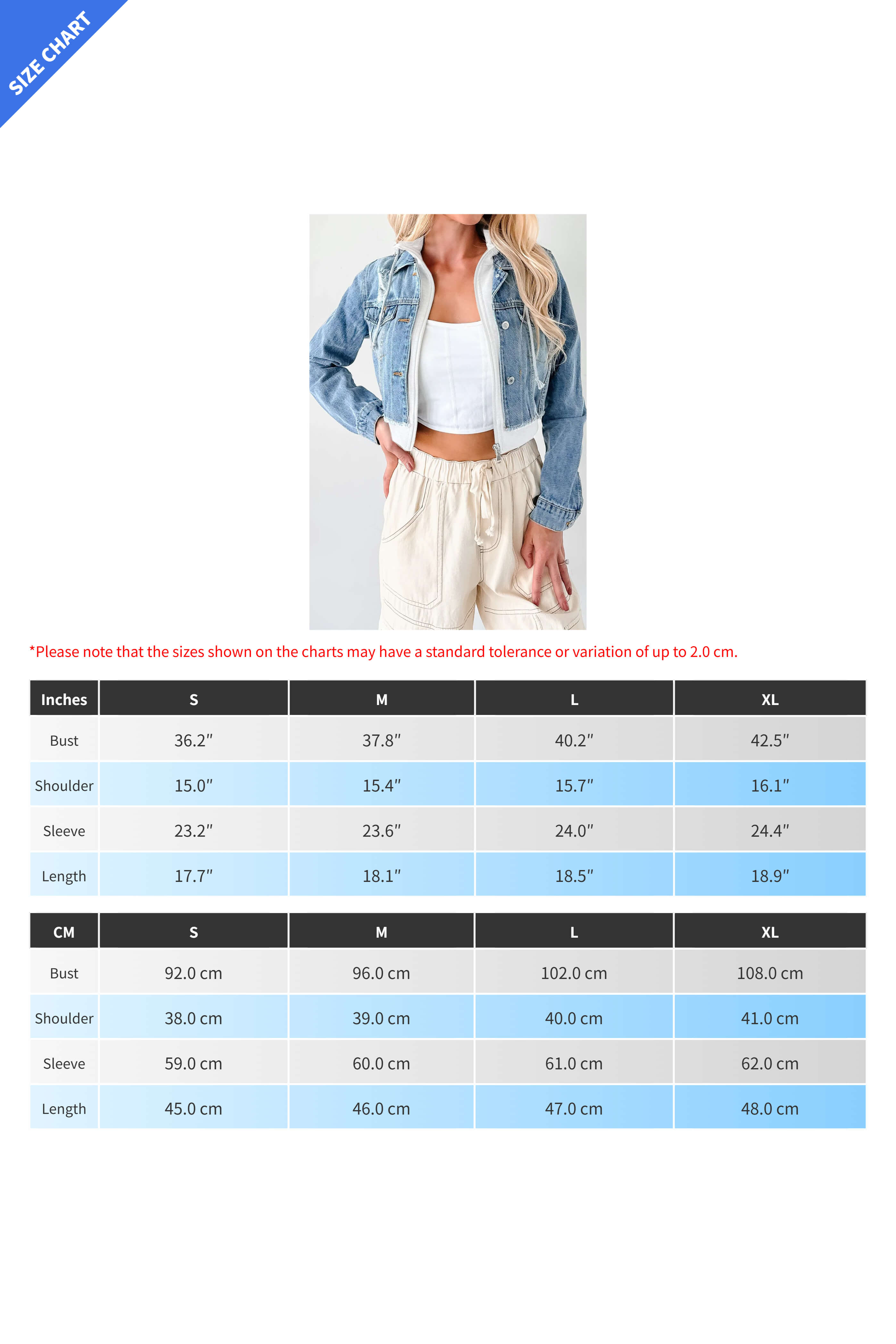 Cropped Layered Denim Jacket Lavish Daily