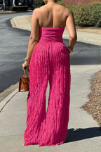 Ruched Strapless Jumpsuit Lavish Daily