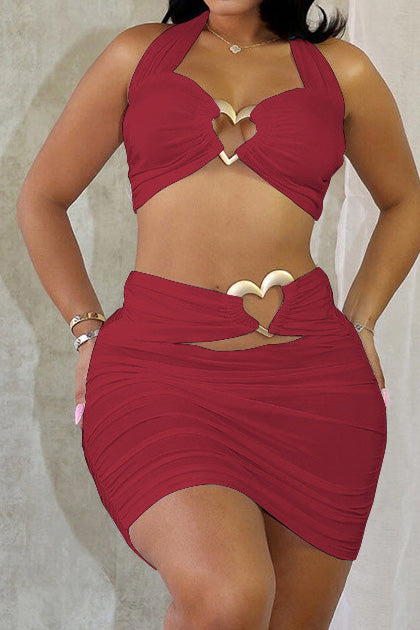 Halter Cutout Skirt Set Lavish Daily