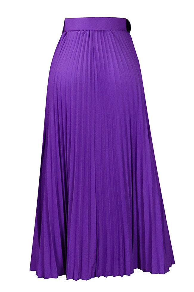 High Waist Pleated Midi Skirt Lavish Daily