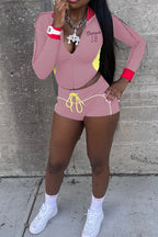 Embroidered Colorblock Stretch Sports Set Lavish Daily