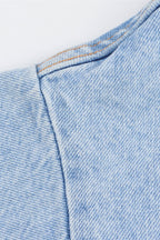 Denim Short Sleeve Romper with Pockets Lavish Daily