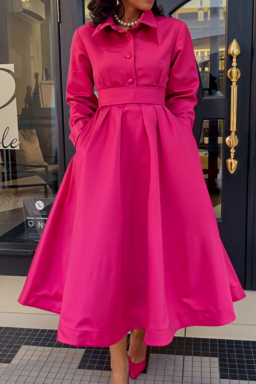 Solid Shirt Dress Lavish Daily