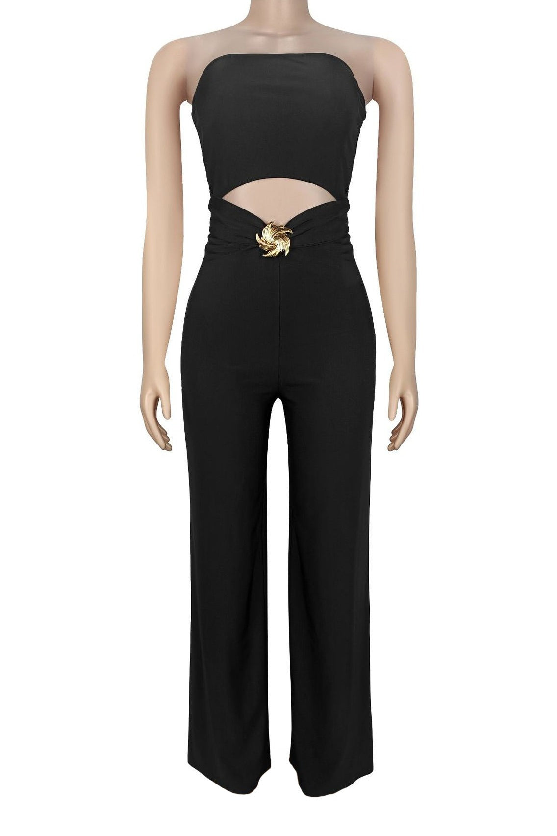 Cutout Bandeau Wide-Leg Jumpsuit Lavish Daily