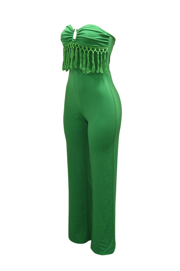 Sleeveless Tube Top Solid Color Jumpsuit Lavish Daily