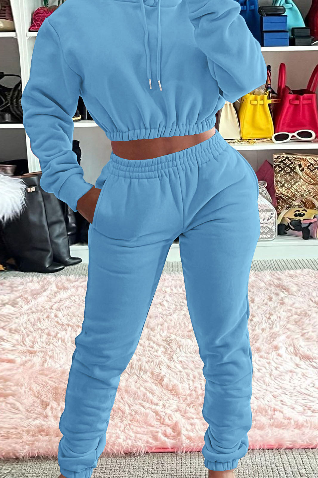 Hooded Pocket Tracksuit Set Lavish Daily