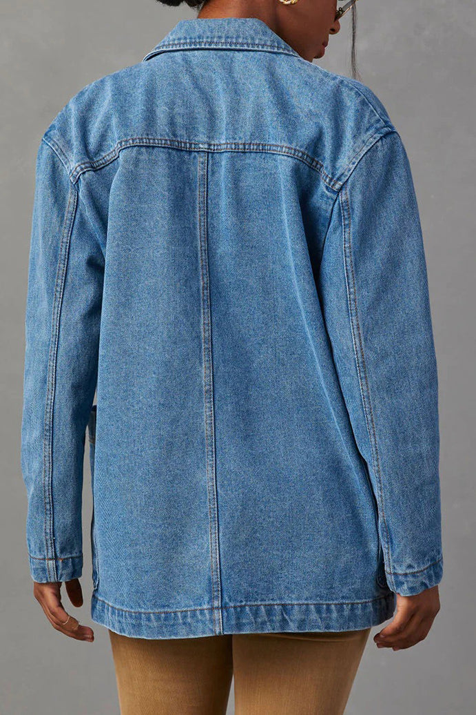 Long Sleeve Denim Jacket Lavish Daily