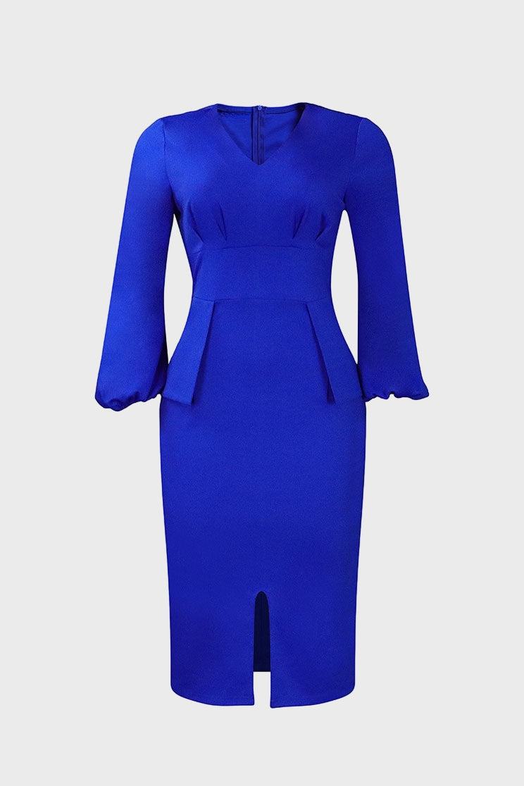 V-Neck Patchwork One-Step Skirt Dress Lavish Daily