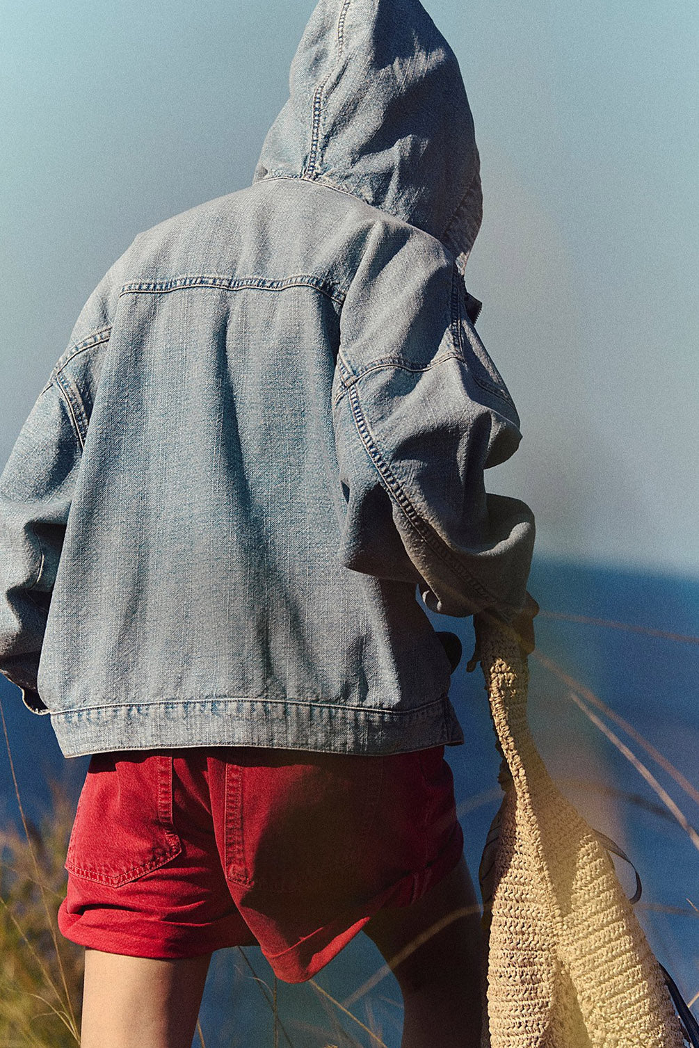Half Zip Denim Hoodie Pullover Jacket Lavish Daily
