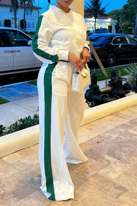 Ribbon Long Sleeve Wide Leg Loungewear Set Lavish Daily