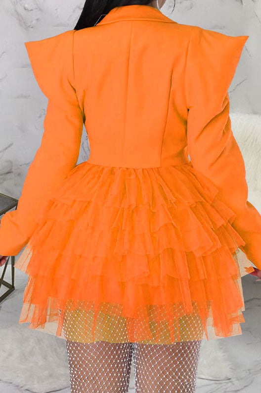Statement Shoulder Tulle Blazer Dress Lavish Daily