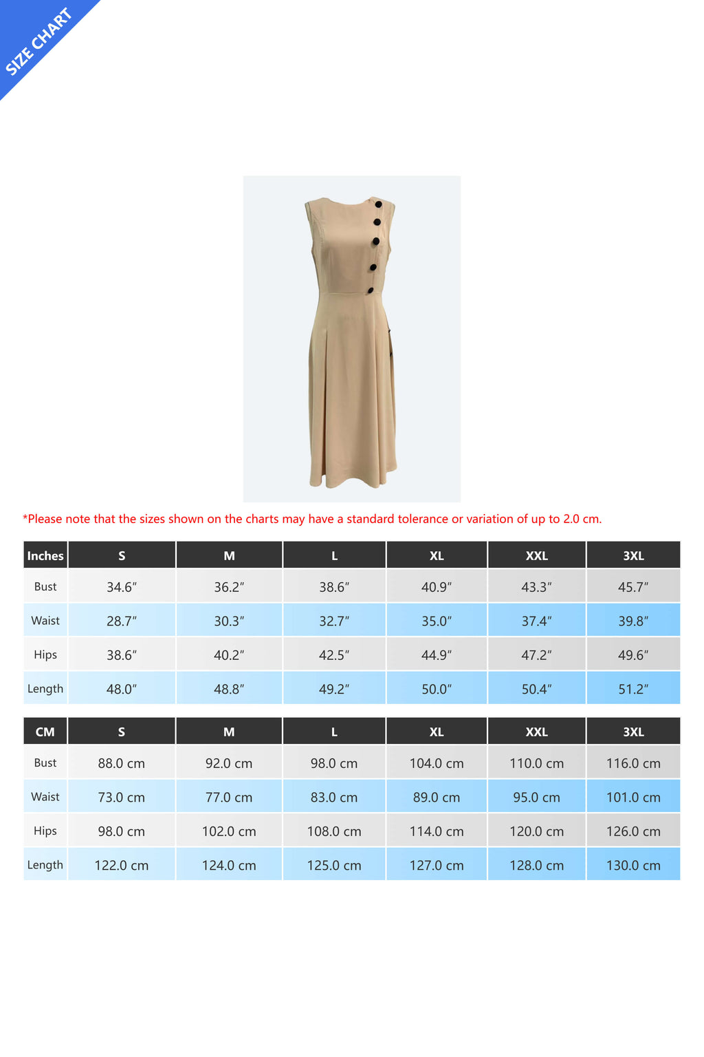 Button Sleeveless Dress Lavish Daily