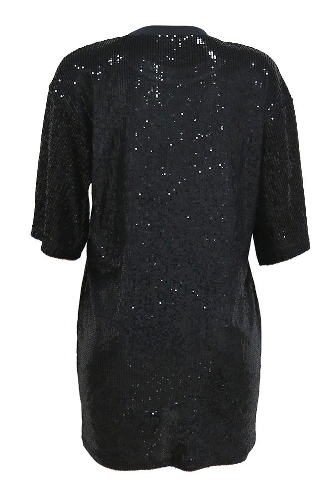 Sparkly Sequin Shirt Dress Lavish Daily